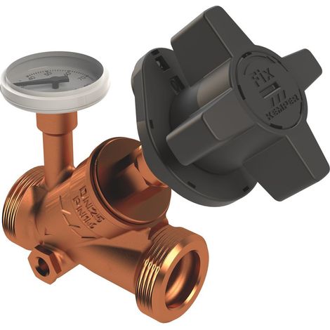 Kemper Multi-Fix-Plus Regulierventil manuell mit Entleerstopfen und Thermometer, DN 25 AG, PN 16, Figur 150 6G