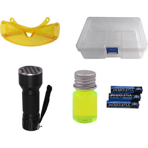 1 kit de lampe torche UV pour test de fuites de climatisation, lampe torche de test de fuites de climatisation, réfrigérant (1/5)
