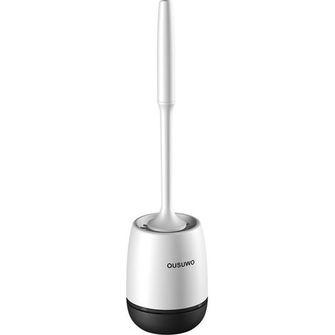 Brosse WC avec support, brosse WC en silicone avec support , vidange rapide du support de séchage de base (1/5)