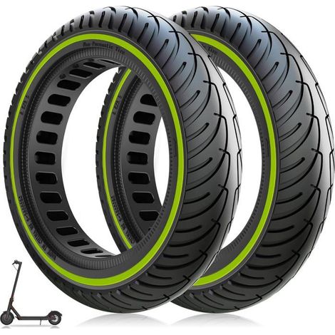 Pneu plein en caoutchouc 8 1/2 x 2 pour trottinette électrique Xiaomi 1S Pro 2 Mi 3 M365 Pro 8,5 pouces Vert (1/5)