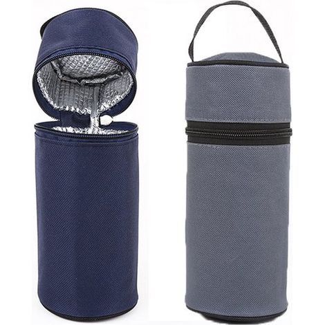 Chauffe-biberon pour bébé - 8,5 x 22 cm - Housse isolante pour porte-bouteille - avec cordon - 2 pièces Sac de transport pour bouteilles d'eau (1/5)