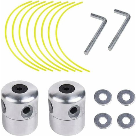 Lot de 2 têtes de débroussailleuse universelles en aluminium - Tête double fil en nylon - Bobine de fil pour débroussailleuse (1/5)