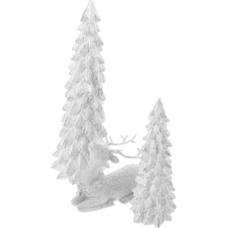 Sapin De Noël Résine Et Sculpture De Renne Décorations De Table pour Fêtes Intérieur Et Extérieur (1/5)