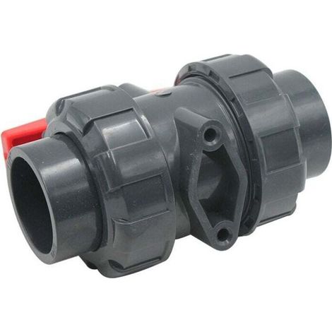 UlisemVanne double union à coller diam 40 mm vanne boisseau pvc robinet boisseau sphérique robinet a bille sphere pour piscine，DN32 (Diamètre Interne 40mm) (1/3)