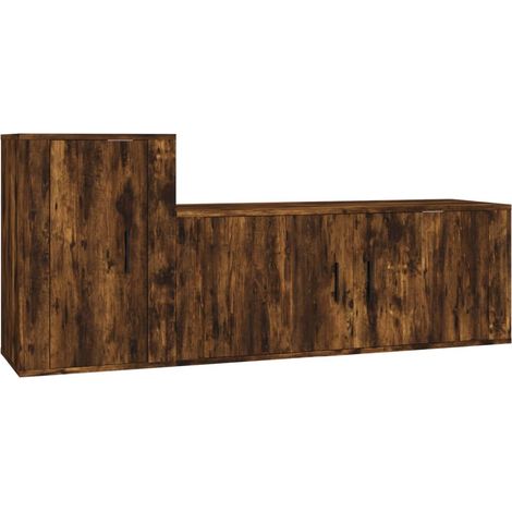 Maison Exclusive - 2-tlg. TV-Schrank-Set Räuchereiche Holzwerksto