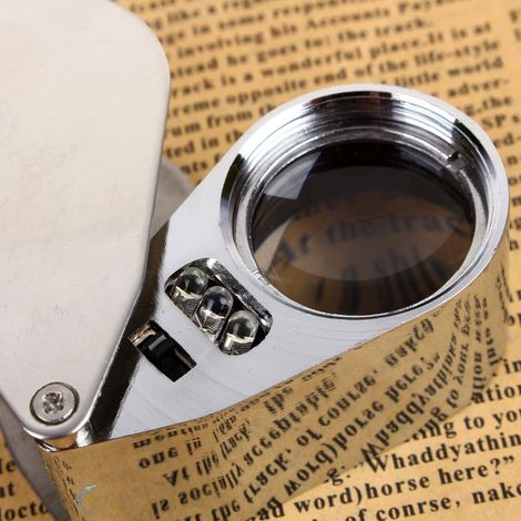 Loupe de bijoutier pliable à LED 40x avec boîte, outil d'évaluation (1/3)