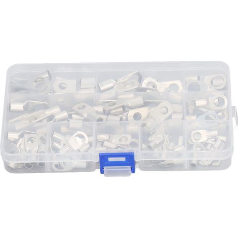 220PCS Cosse à œil en cuivre, bornes à sertir résistantes à la chaleur, connecteurs ABS avec boîte de rangement pour installation solaire (1/5)