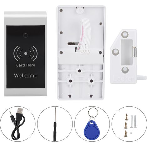 Serrure électronique intelligente à induction numérique pour armoires, casiers, sauna, spa, salle de sport (Argent) (1/5)