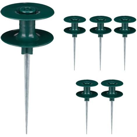 Support pour Le Tuyau d'arrosage, en Lot de 6, Forme Pointue, Plastique, H x D : env. 24,5 x 9 cm, Vert (1/5)