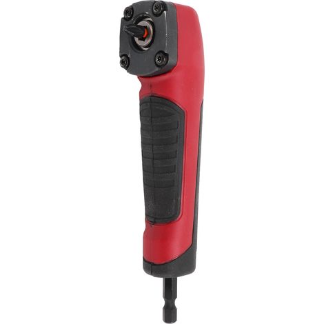 Adaptateur Perceuse à Angle Droit, Embout Hexagonal, Visseuse Électrique Accessoire de Coin avec Jeu de Forets Magnétiques Rouge (1/5)