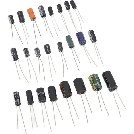 Assortiment de 500 condensateurs électrolytiques en aluminium, 0,1 µF à 1000 µF, 16 V à 50 V, 24 valeurs (1/5)