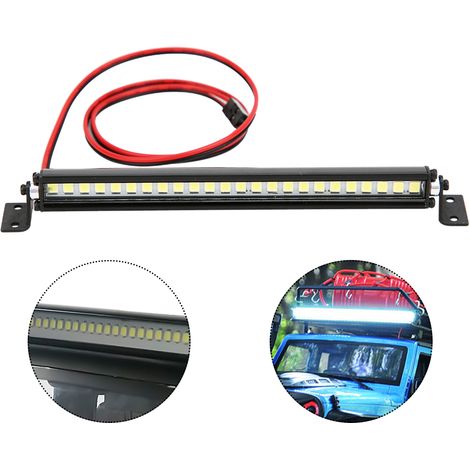 Barre d'éclairage LED 24 pour véhicule RC 1/10, accessoire éclairage toit pour crawler 4x4, décoration noire (1/5)