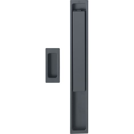 HOPPE Hebeschiebegarnitur AUSTIN Muschelgriff, Aluminium schwarz matt (1/3)