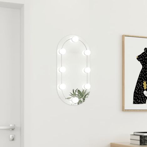 Miroir avec éclairage LED Style baroque - Miroir mural Miroir lumineux 60x30 cm Verre Ovale BV722710 - BonneVie (1/5)