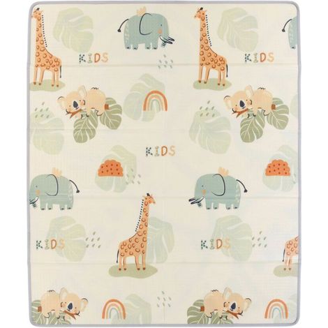 Tapis D Eveil - Réversible 150 x 180 cm - Face Animaux Face Circuit Voiture - Pour Bébé Intérieur Extérieur - 1 Pièce (1/5)