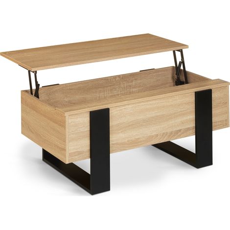 Table basse plateau relevable IDMARKET PHOENIX - Bois - Noir