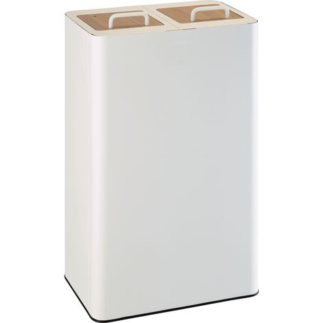 Poubelle de tri sélectif Venus Signature - 2x40l - blanc mat - RAL 9016 (1/5)