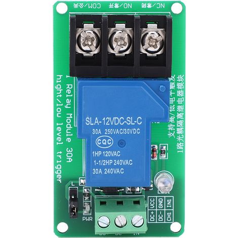 Module de relais 1 canal avec prise en charge d'isolation optocoupleur, interrupteur de déclenchement de niveau haut et bas 30A12V (1/5)
