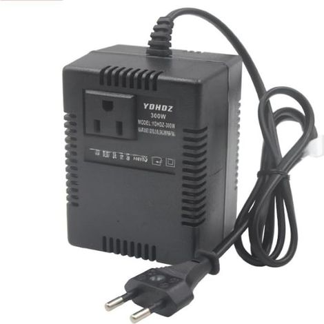Spannungswandler Transformator 220V auf 110V, 300W Schritt Runter Stromkonverter mit EU Stecker, Reisestromadapter Spannungswandler für Tablet-Computer, Handys, Rasierer, Elektrische Zahnbürsten