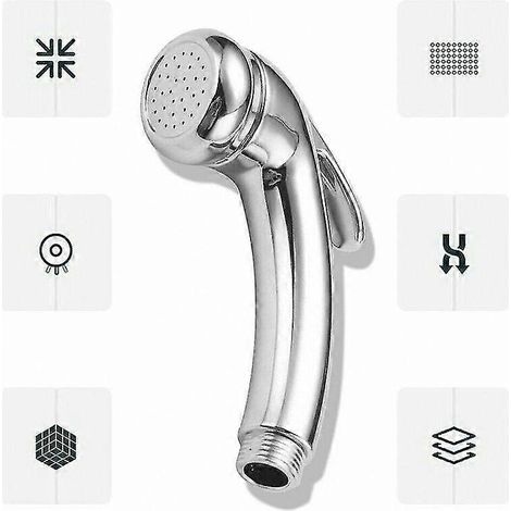 Pommeau de douche chromé Comet à gâchette marche/arrêt pour salle de bain de camping-car ou caravane (1/5)