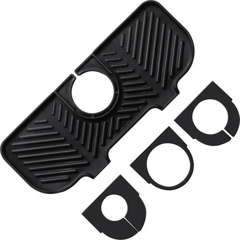 Tapis anti-goutte en silicone pour robinet d'évier, protection anti-éclaboussures pour robinet d'évier, plateau anti-goutte pour poignée de robinet (1/5)