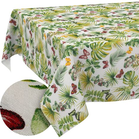 Nappe enduite Papillons Feuilles Brise 160x140 cm Anti-Taches (1/5)