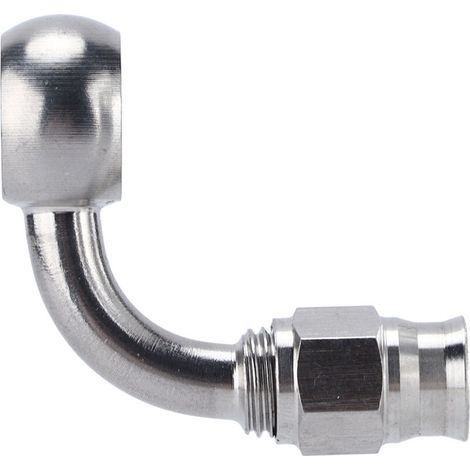Jeffergarden Raccord de Tuyau Banjo, AN‑3 Raccord de Tuyau de Frein à œil Banjo Adaptateur 90° en Acier Inoxydable Accessoires Automobiles (1/5)
