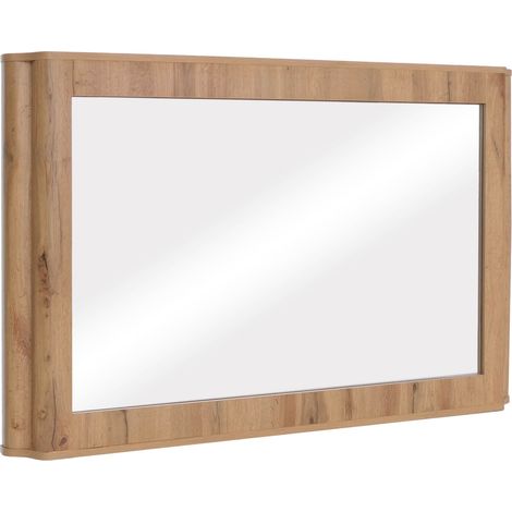 Miroir HWC-P42, miroir mural, miroir de vestiaire, miroir de couloir, MDF et verre, 80 x 120 x 10 cm