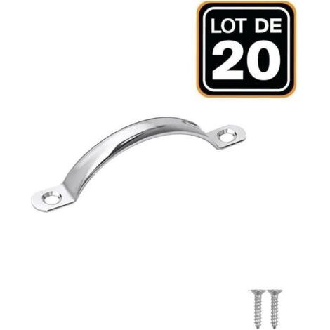 Lot de 20 poignées de porte d'armoire en acier inoxydable - Poignées de meuble - Poignées de tiroir avec vis (1/5)