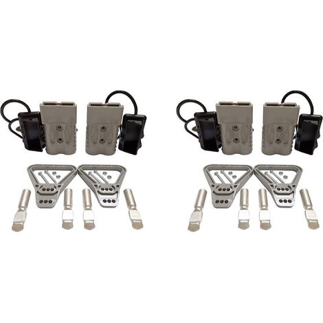 Conector Anderson para kit de desconexión rápida de cable de alimentación de batería de 350 A y 2 AWG, apto para cabrestantes de ATV, color gris.