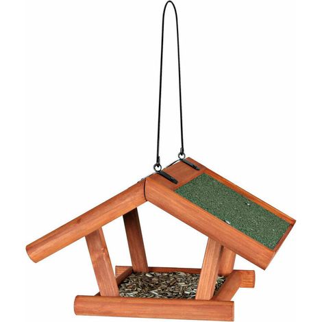 Mangiatoia natura, 30×18×28cm, marrone per uccelli (1/2)