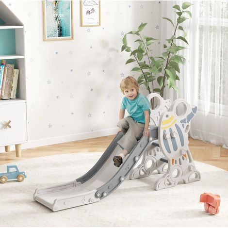 CHICFURN Scivolo per bambini 1,5-3 anni 157 x 46,5 x 80 cm in polietilene grigio, razzo (1/5)