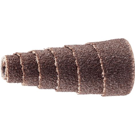 PFERD TOOLS POLIROLL PRK konische Schleifrollen Ø 12x25 mm Bohrung Ø 3 mm Korund A150 50 Stk (1/4)