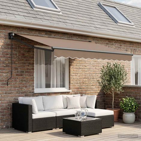vidaXL Auvent rétractable Taupe 3 x 2,5 m 100% Polyester et Aluminium