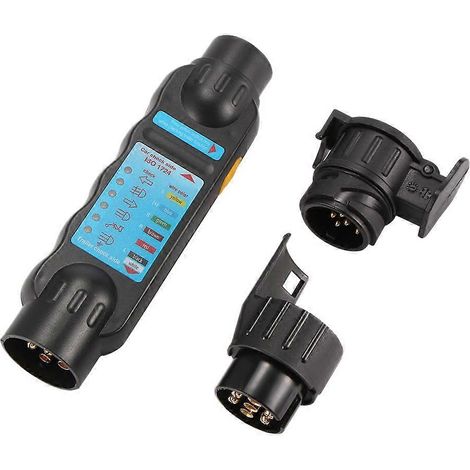Testeur de véhicule 12 V pour remorque, câble de feux de remorquage 7/13 broches avec 2 adaptateurs. (1/4)