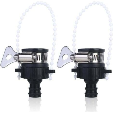 Lot de 2 raccords de robinet Raccords de robinet de cuisine universels ronds de 20 à 24 mm Collier réglable en acier inoxydable pour tuyau d'arrosage (1/4)