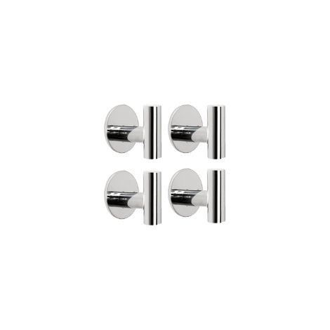 TAISHENGDA Lot de 4 Crochets Muraux Porte-Manteaux en Acier Inoxydable – Base Ronde Effet Miroir, Sans Perçage (1/5)