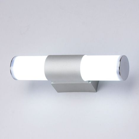 Lampe Murale Salle De Bain - 12 W LED - 25 cm - IP44 - Pour Miroir - Aluminium Et PC - Silvery - 1 Pièce (1/5)