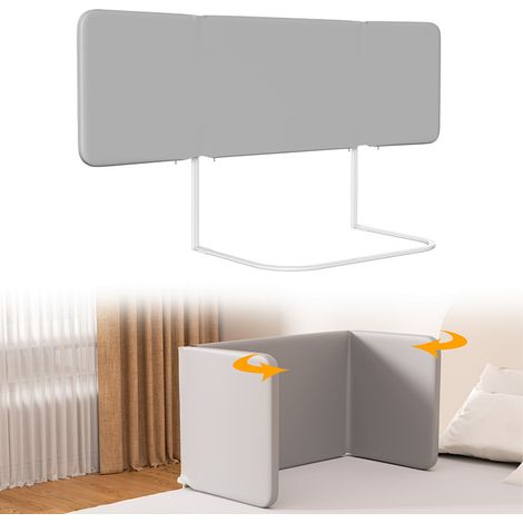 Randaco Barrera de cama plegable infantil 150 cm, gris, altura regulable 0-30 cm 2pcs (1/5)