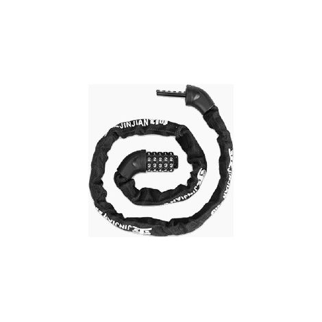 Chaîne Antivol Vélo à Code de 1000 mm 6 mm avec 5 Chiffres Mot de Passe, Cadenas à Vélo en Acier Trempé Haute Sécurité pour vélo, Moto, Porte, Portail