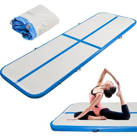 Youyijia 10-FT lange Turnmatte, Air-Tumbling-Bahn, Fitnessmatte, geeignet für Gymnastik, Yoga, Kickboxen und Hip-Hop-Training (Blau) (1/5)