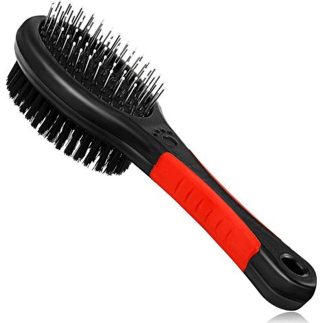 Brosse de toilettage double face pour animaux de compagnie, peigne démêlant double face pour chats et chiens, nettoyage et élimination des poils (1/5)