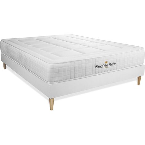 Matratze Balmoral 180 x 210 cm + Bettgestell mit lattenrost , Härtegrad 4 , Memory-Schaum , Höhe : 24 cm