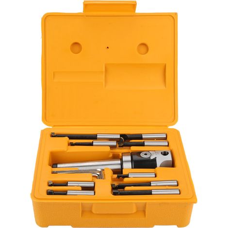 Jeu de 9 barres d'alésage 12mm avec tête d'alésage 50mm F1-12, adaptateur cône MT4-M16, queue conique, pour tour métallique (1/5)