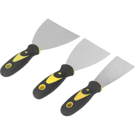 Kit de 3 spatules à enduire pour peinture et plâtre - Outils de lissage muraux et plafonds (1/5)