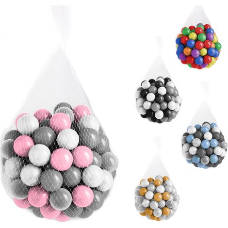 Sac de 100 balles de jeu 5,5 cm – Plastique souple indéformable – Sans phtalates ni bisphénol A – Filet réutilisable – Monsieur Bébé