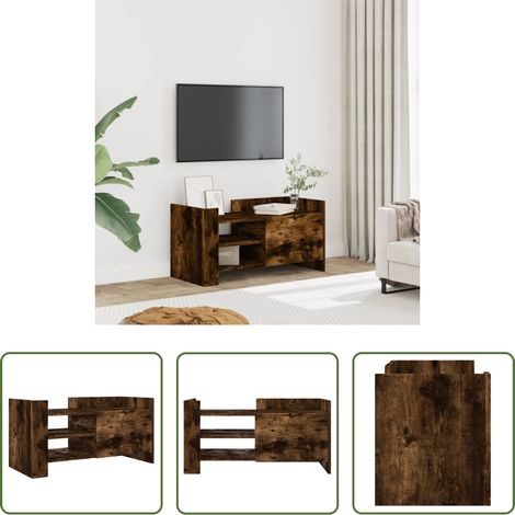Stauraum - TV-Schrank Räuchereiche 80x35x40 cm Holzwerkstoff (1/5)