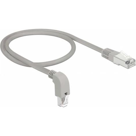 Delock - Cavo di rete RJ45 Cat.6A S/FTP con angolare inferiore, 0,5 m