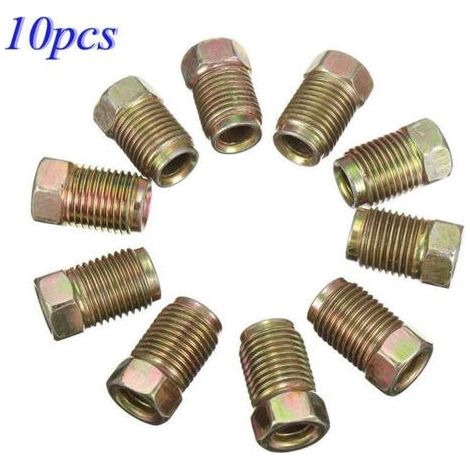 Vis de tuyau de frein mâle 10 mm x 1 mm, adaptée pour tuyau de frein 3/16" 3/8" UNFx 4tpi (1/4)