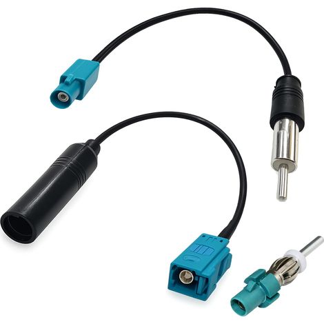 Adaptateur Antenne Autoradio, 3PCS Embout Antenne Radio Voiture, Adaptateur Autoradio pour Systèmes Dab FM AM, Câble Fakra Z Mâle vers Prise DIN et Fakra Femelle vers Fiche DIN pour Adaptateurs Radio (1/5)